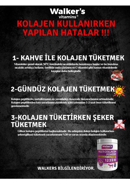 Walker`s (Men) %100 Saf ve Doğal Ceramide, Cranberry, Içeren Çift Hidrolize Kolajen Collagen fırsatları