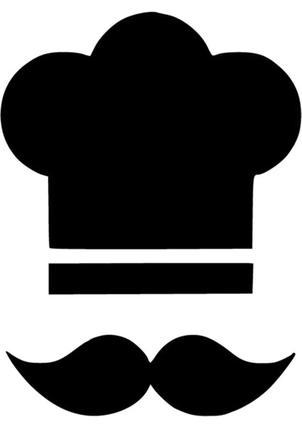 Bıyıklı Aşçı Sticker (Oto-Motor-Laptop-Duvar-Dekor) 20 x 26 cm