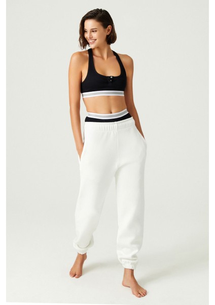 x Melodi Siyah Pamuklu Fitilli Sütyen Henley Bra