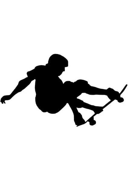 Kaykay Yapan Genç Sticker (Oto-Motor-Laptop-Duvar-Dekor) 20 x 12 cm