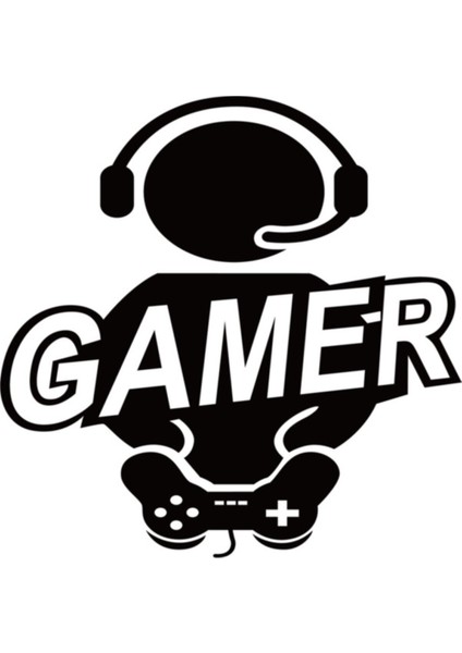 Gamer Sticker (Oto-Motor-Laptop-Duvar-Dekor) 10 x 10 cm