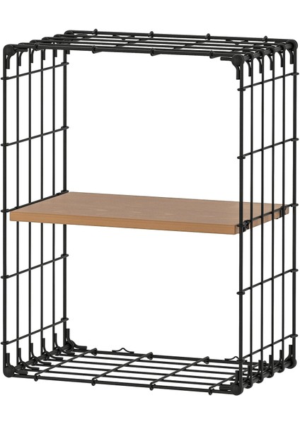 Gullhult Duvar Rafı Siyah Çam 30 x 40 cm Kolay Monte Metal Çerçeveli