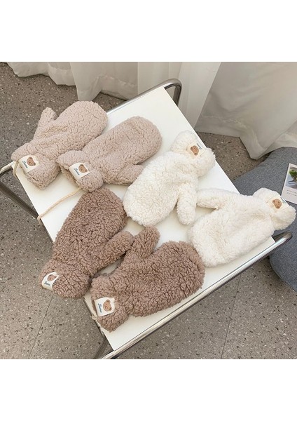 Kış Bisiklet Kalınlaşmış Kadife Sıcak Kuzu Derisi Ayı Eldivenleri (Yurt Dışından) fırsatları