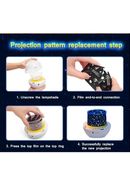 Şarjlı Okyanus Gece Işık Projektörü Çocuk Projektör Yatak Odası Yıldız Projektör Şarjlı Projktör fiyatları