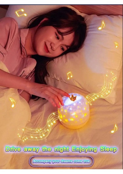 Şarjlı Okyanus Gece Işık Projektörü Çocuk Projektör Yatak Odası Yıldız Projektör Şarjlı Projktör indirimleri