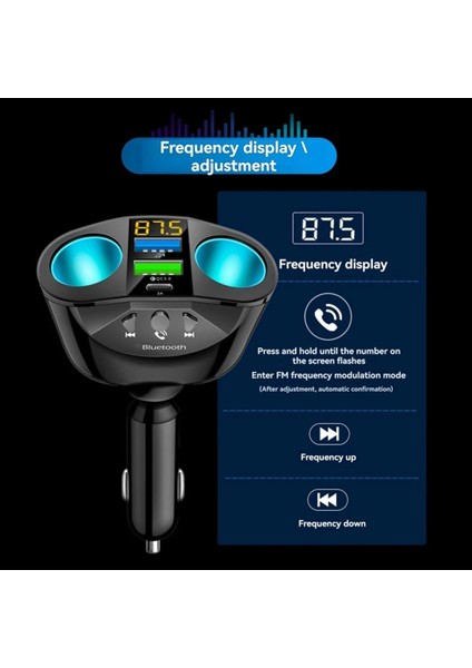 Araç Çakmaklık Şarj Adaptörü Hızlı Şarj 2 USB 1 Type-C 2 Çakmaklık Araç Şarj Cihazı Modem Şarj modelleri
