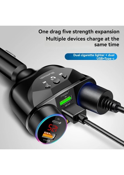 Araç Çakmaklık Şarj Adaptörü Hızlı Şarj 2 USB 1 Type-C 2 Çakmaklık Araç Şarj Cihazı Modem Şarj fırsatları