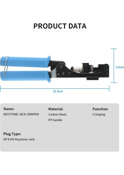 RJ45 L Tip Cat5 CAT5E Cat6 Keystone Pense 90 Derece Keystone Sonlandırma Elektrikçi Pensesi indirimleri
