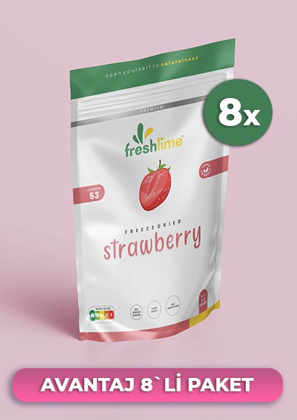 8`li Avantaj Paket Çilek Kuru Meyve Cipsi - 120 gr