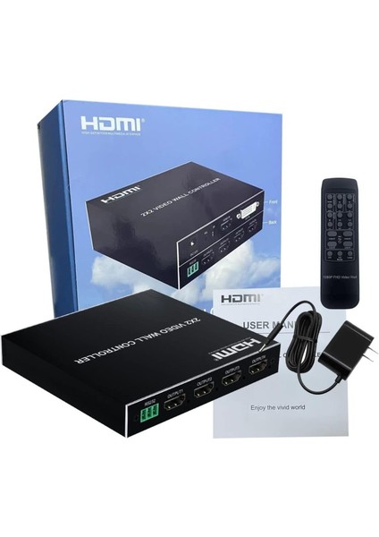 SE-202HW 2x2 Video Wall Conteroller HDMI ve DVI Desteği 4K Giriş 1080P 1 Çıkış