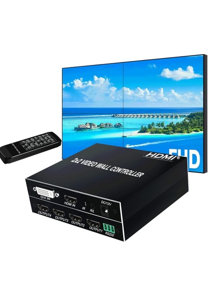 SE-202HW 2x2 Video Wall Conteroller HDMI ve DVI Desteği 4K Giriş 1080P 1 Çıkış fiyatları