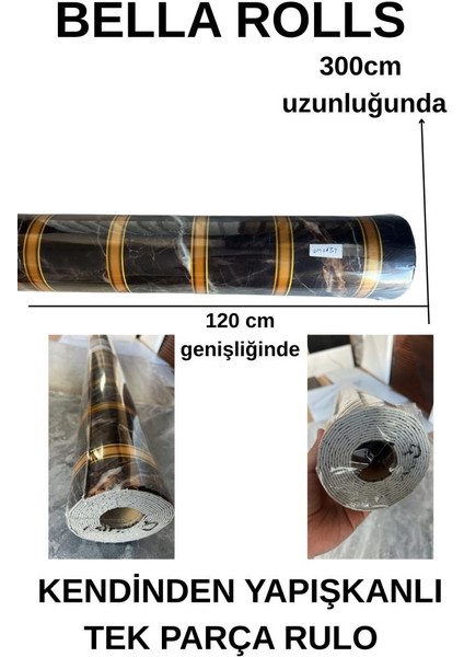 120CMX300CM Tek Parça Yapışkanlı Rulo Gold Mermer Desenli Parlak Duvar Paneli Kağıdı Florya QM0139 fiyatları