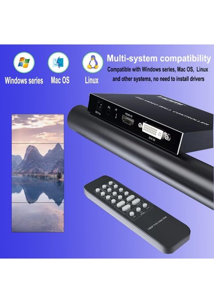 SE-202HW 2x2 Video Wall Conteroller HDMI ve DVI Desteği 4K Giriş 1080P 1 Çıkış