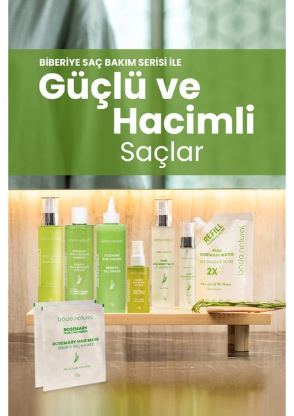 Biberiye Suyu Dökülme Karşıtı ve Saç Uzamasını Destekleyici Saç Toniği %100 Doğal ve Saf 100 ml