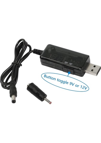 USB 5V/ 9V 12 Volt Dönüştürücü Kablosu, LED Göstergeli Voltaj Yükseltici 5 Volt Giriş 12V-9V Çıkış fiyatları