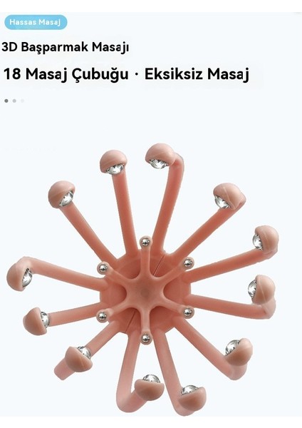 Çok Fonksiyonlu Çıkarılabilir 18 Pençe Çelik Bilyalı Kafa Derisi Tırmalama Kafa Masajı (Yurt Dışından) fırsatları
