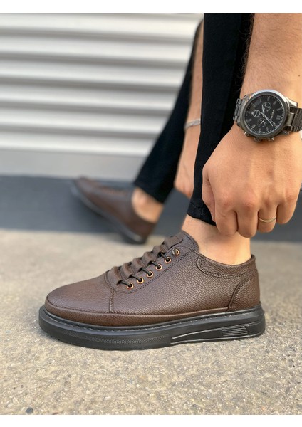 JET-0535 Prime Bağcıklı Cilt Erkek Günlük Sneaker Ayakkabı Cst - Kahverengi modelleri