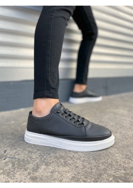 JET-0535 Prime Bağcıklı Cilt Erkek Günlük Sneaker Ayakkabı Cbt - Siyah