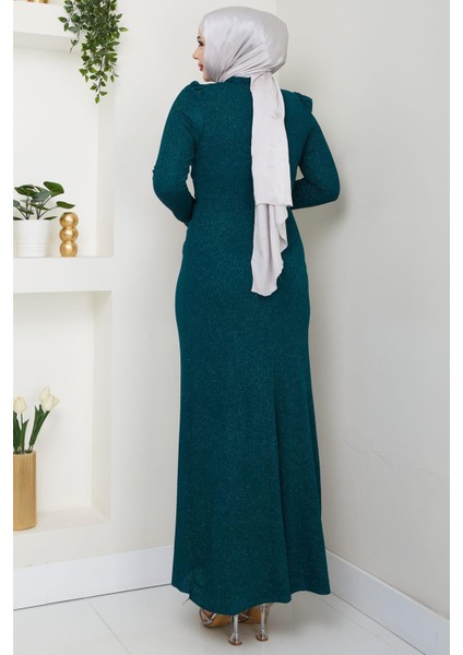 Gözde Tesettür Abiye Zümrüt modelleri