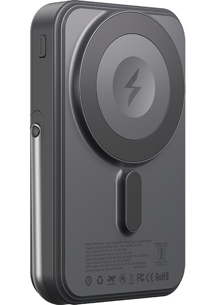 Thunder Go Akıllı Saat Şarj Özellikli Pd 22.5W Wireless Powerbank 15W 10000MAH Siyah