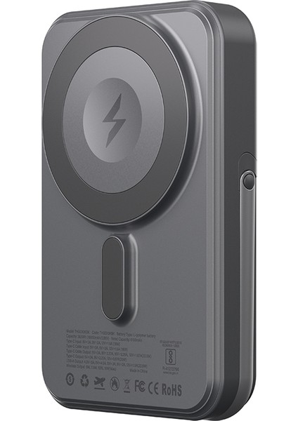 Thunder Go Akıllı Saat Şarj Özellikli Pd 22.5W Wireless Powerbank 15W 10000MAH Siyah modelleri