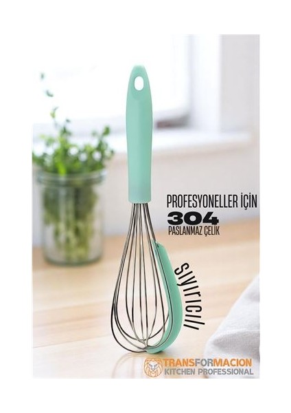 Sıyırıcılı Çırpıcı 304 Paslanmaz Çelik Yumurta ve Sos Çırpıcı Çırpma Teli