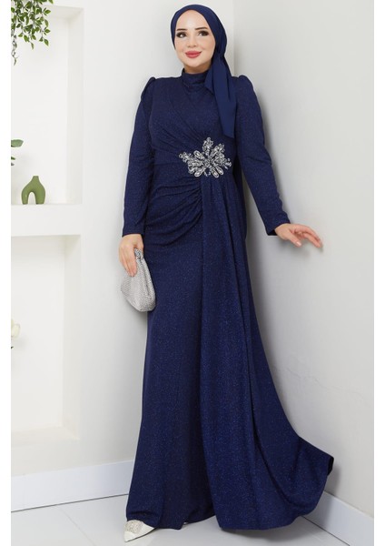 Gözde Tesettür Abiye Lacivert