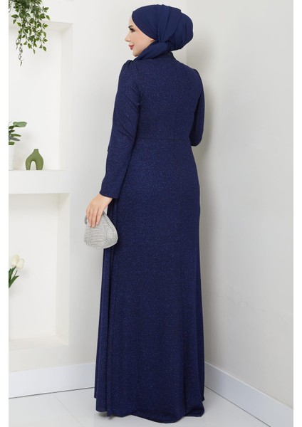 Gözde Tesettür Abiye Lacivert modelleri