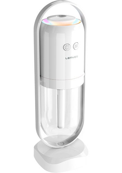LHU04 Kum Saati Tipi 360 Derece Dönebilen Rgb Atmosfer Işıklı Sessiz Hava Nemlendirici Beyaz