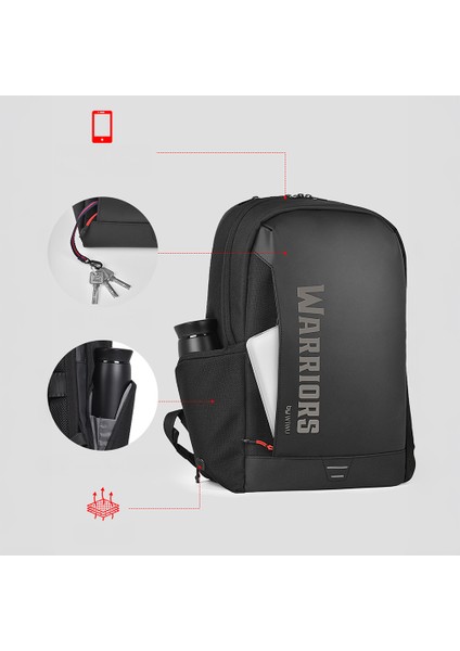 Warriors x Pro Cordura 1200D Su Geçirmez Sırt Çantası Siyah