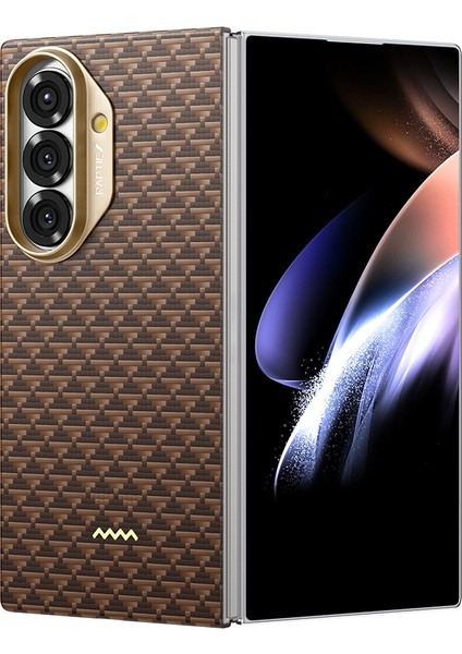 Galaxy Z Fold 7 Kılıf M-Safe Uyumlu Raptic Aramid Skin Origin Serisi Kapak Kahverengi