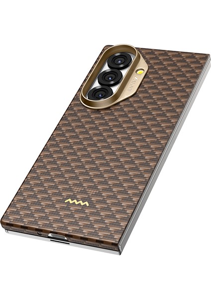 Galaxy Z Fold 7 Kılıf M-Safe Uyumlu Raptic Aramid Skin Origin Serisi Kapak Kahverengi modelleri