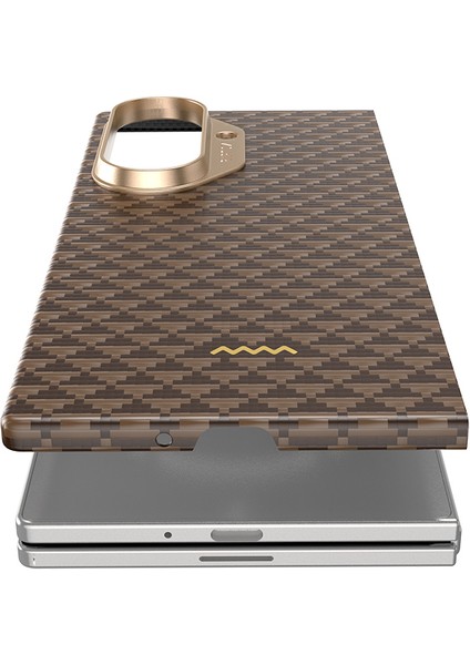 Galaxy Z Fold 7 Kılıf M-Safe Uyumlu Raptic Aramid Skin Origin Serisi Kapak Kahverengi