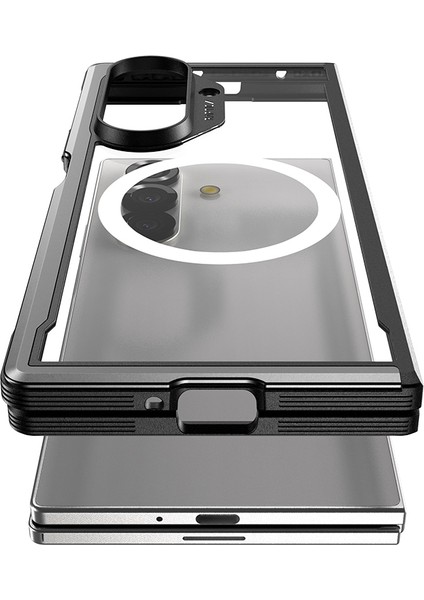 Galaxy Z Fold 7 Kılıf M-Safe Uyumlu Airbagli Raptic Shield Serisi Şeffaf Arka Yüzey Kapak Siyah indirimleri