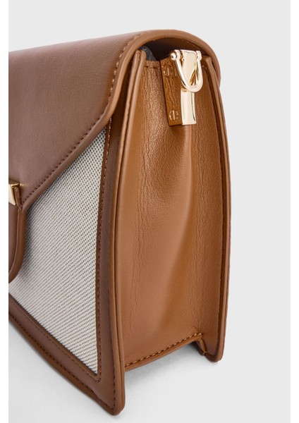 Kısa Saplı Hasır Garnili Çanta Taba 121L9344000 modelleri