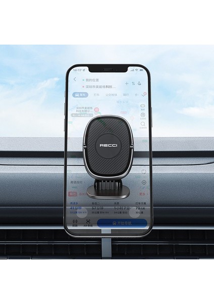 RHO-C18 Güçlü Magnetik 360 Derece Dönebilen Düz Zemin Araç Telefon Tutucu Siyah indirimleri