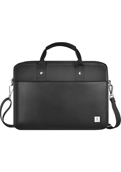 Hali Serisi 1680D Su Geçirmez Polyester Kumaş Çapraz Vücut Askılı 15.6 Inç Laptop Çantası Siyah