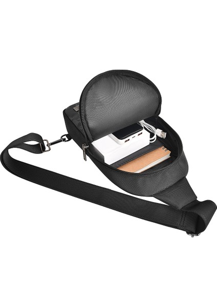 Salem Serisi Crossbody Su Geçirmez Polyester Kumaş Omuz Askılı Çapraz Vücut Çantası Siyah indirimleri