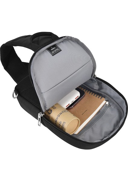 Hali Serisi Crossbody 1680D Su Geçirmez Naylon Kumaş Omuz Askılı Çapraz Vücut Çantası Siyah