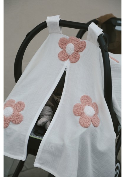 Teddy Pudra Papatya Fermuarlı 2 Kat Müslin Puset Örtüsü fiyatları