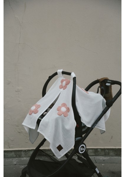 Teddy Pudra Papatya Fermuarlı 2 Kat Müslin Puset Örtüsü indirimleri