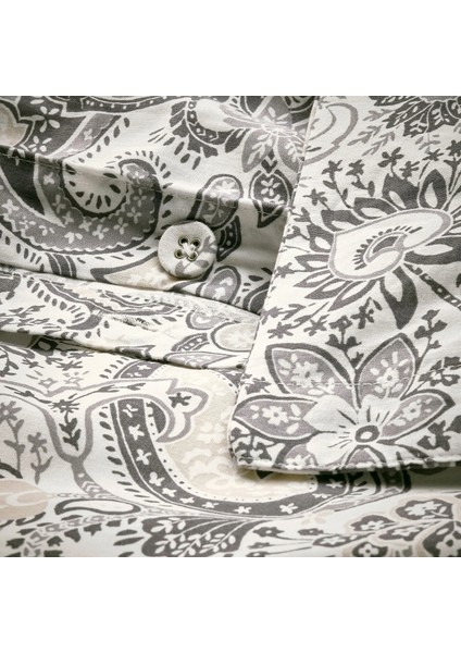 Rodgersıa Nevresim Seti 150 x 200 - 50 x 60 cm Gri Beyaz Desenli Tek Kişilik fırsatları