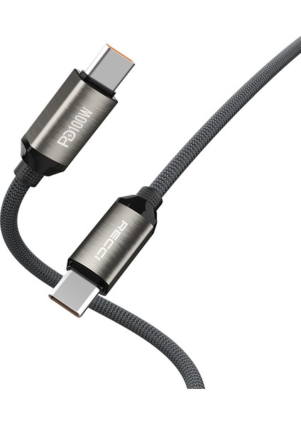 RS45CC Type-C To Type-C Pd 100W Örgü Tasarımlı Hızlı Şarj Özellikli Data ve Şarj Kablo 1m Gri fiyatları