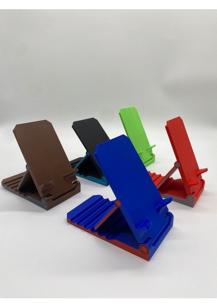 Çok Açılı Ayarlanabilir Telefon Standı, Katlanabilir, Ergonomik Tasarım, Kahverengi modelleri