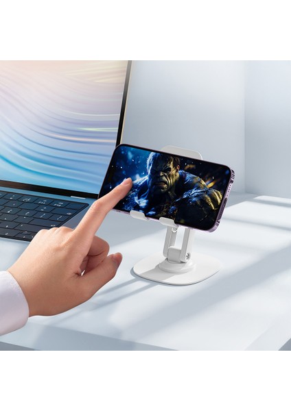 RHO-M20 Ayarlanabilir Katlanabilir 360 Dönebilen Telefon ve Tablet Standı Beyaz fırsatları