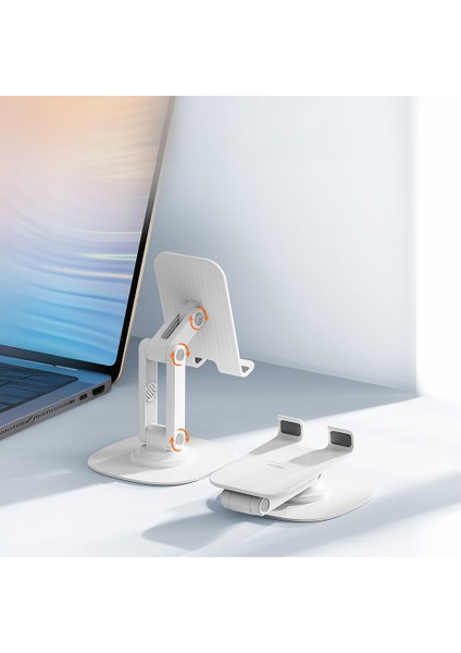 RHO-M20 Ayarlanabilir Katlanabilir 360 Dönebilen Telefon ve Tablet Standı Beyaz