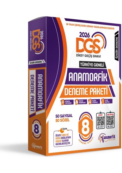 2026 DGS Anamorfik 8li Deneme Paketi Özgün Yeni Nesil Türkiye Geneli Kurumsal Çözümlü fiyatları