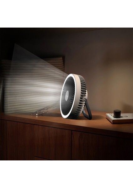 LHF11 LED Işıklı 4 Kademeli Çok Fonksiyonlu Soğutucu Fan Beyaz