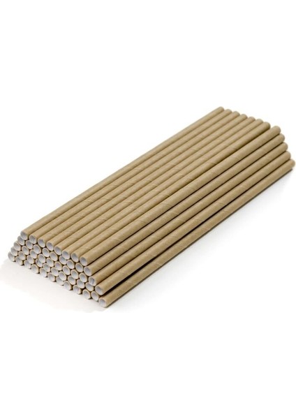 Kağıt Pipet Kraft Sargısız 6X195 mm (50'li Kutulu) 50 Adet modelleri