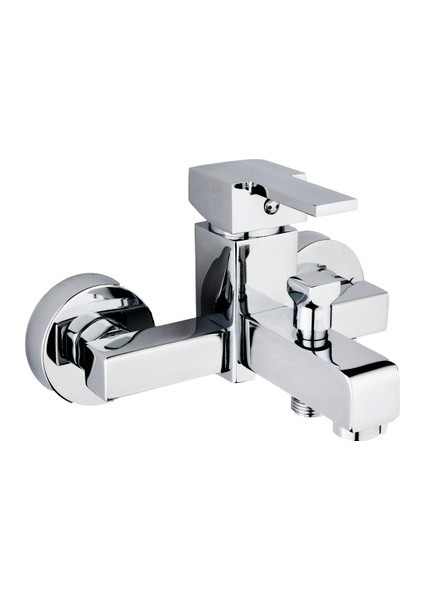 Krom Kare Banyo Bataryası Duş Bataryası Musluğu Çeşme Full Pirinç